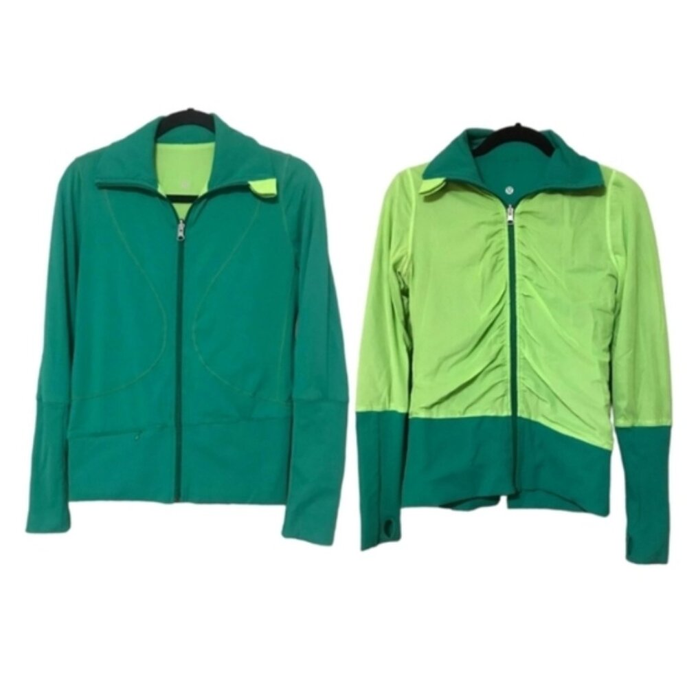 Lululemon Raja Reversible Women's Zip Up Jacket Size Medium Neon Green